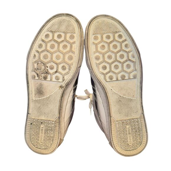 Diesel D-String Plush High Top Sneaker Women's 8.5 White Silver Leather Side Zip - Picture 9 of 10